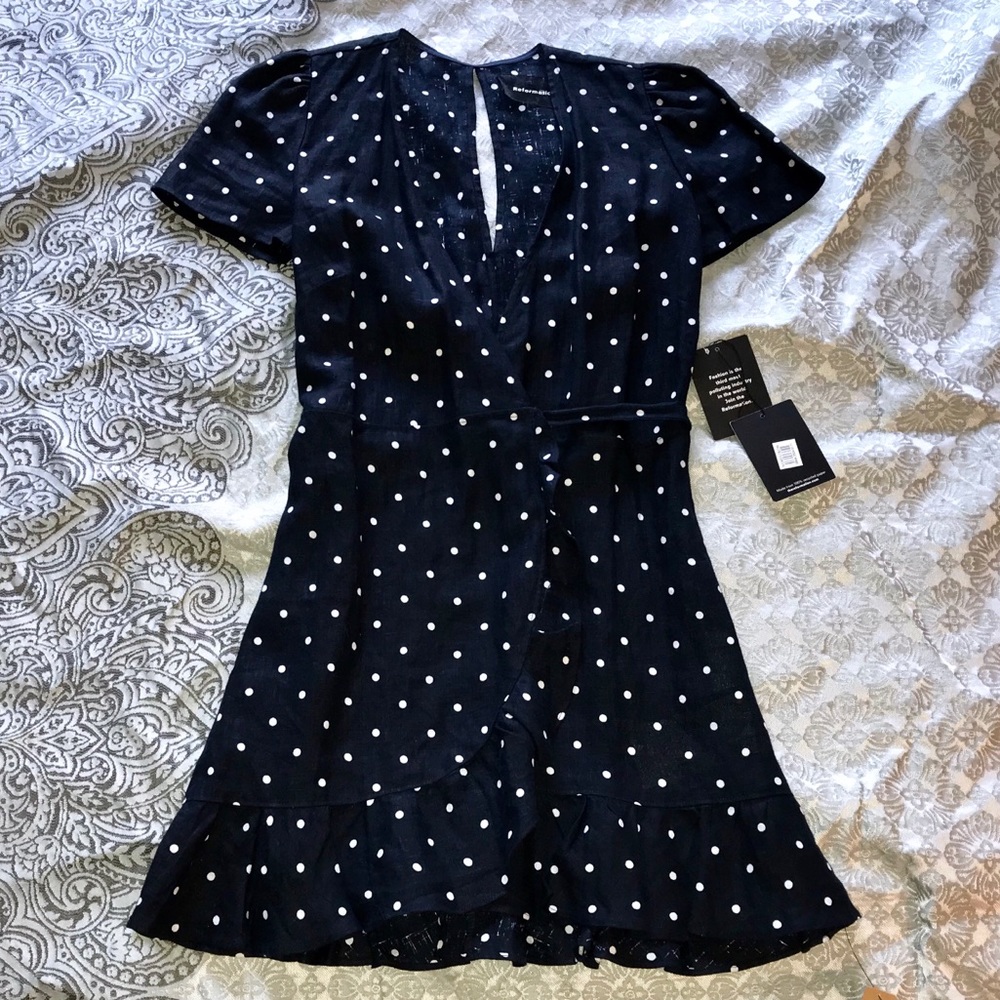 NWT✨ Reformation dress ✨polka dot wrap dress🆕